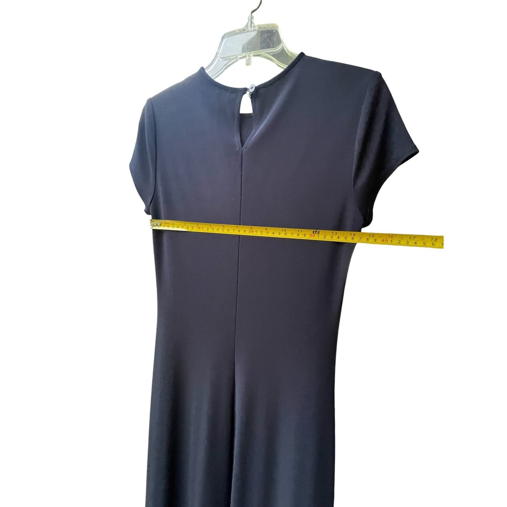 Ann Taylor black Short Sleeve Maxi Dress Keyhole Back Rayon Blend Size 6 - Picture 5 of 8